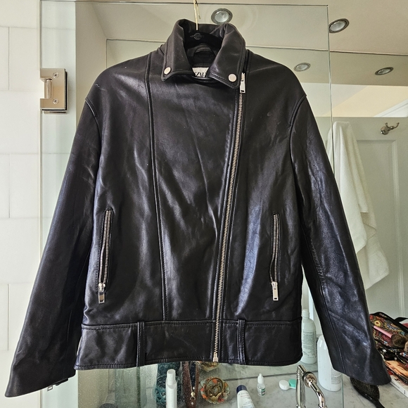 Zara Genuine Sheep Leather Jacket - size extra small - Picture 2 of 12